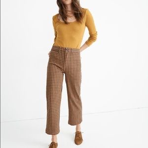 Madewell Slim Wide Leg Emmet Pant in Plaid